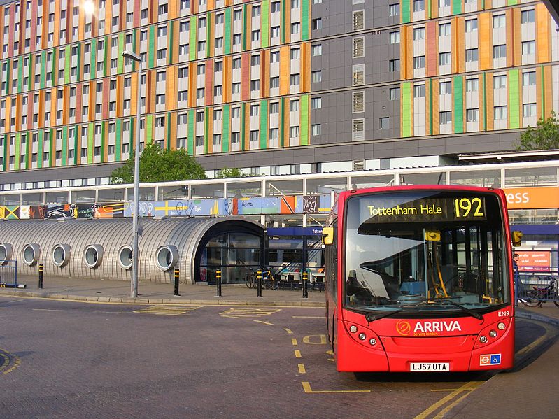 File:192 Bus, Hale Village, Tottenham Hale Station.jpg