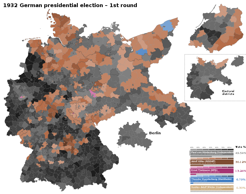 1932 German presidential election by District (1st round).svg