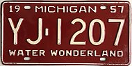 1957 Michigan Lisensi Plate.JPG