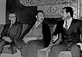 Vice-president Saddam Hussein with Mohammed Reza Pahlavi and Houari Boumediene, 1975