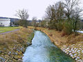 Blick flussabwärts von der Brücke