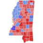 Thumbnail for File:2014 United States Senate election in Mississippi results map by county.svg