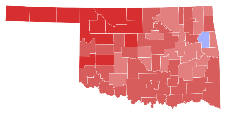 File:2018 Oklahoma superintendent of public instruction election results map by county.svg