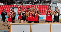 Deutsch: Beachhandball Weltmeisterschaften 2022; Tag 1: 21. Juli 2022 – Frauen, Vorrunde, Ungarn-Deutschland 0:2 (14:18, 17:20) English: 2022 Beach handball World Championships; Day 1: 21 July – Women Preliminary Round – Hungary-Norway 0:2 (14:18, 17:20)