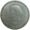 Ter gelegenheid van de 100ste sterfdag van Karl Stein in 1931 werd in Duitsland een herdenkingsmunt van 3 Reichsmark uitgegeven