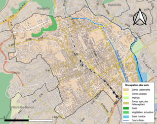 Kolorowa mapa przedstawiająca użytkowanie gruntów.