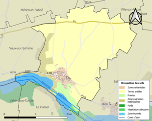 Mapa de colores que muestra el uso de la tierra.