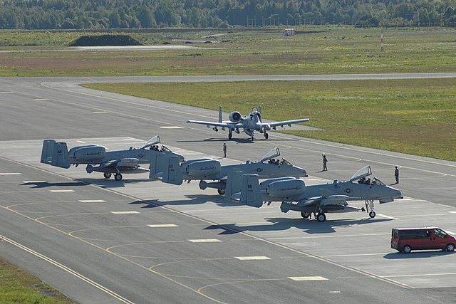 A-10 ground attack aircraft from Michigan Air National Guard at Ämari Air Base