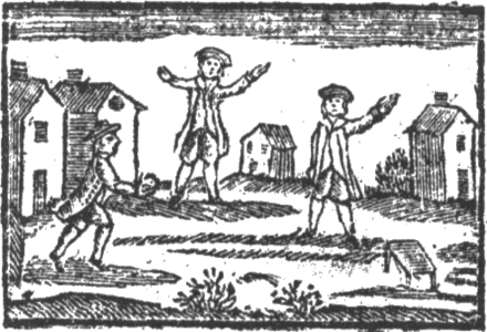 1767 Illustration of Stoolball in the children's book A Little Pretty Pocket-Book