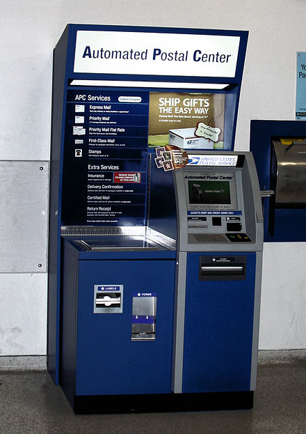 An automated postal machine