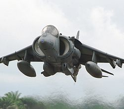 AV-8B Harrier taking off in Sierra Leone - May 2006 (Defense Visual Information Center, USMC, USDoD) CROPPED