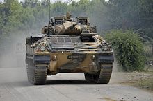 A Warrior on Salisbury Plain during Exercise Lion Strike