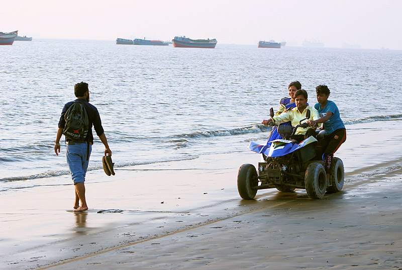 File:A couple is riding on beach motorbike at Patenga Sea Beach.jpg