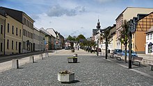 Der Adorfer Marktplatz mit einer Länge von 231 Meter