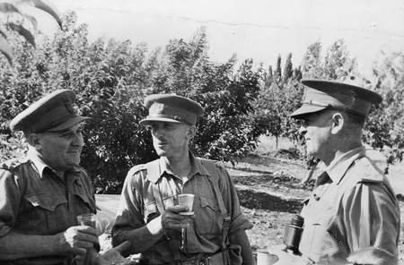 Syria, June 1941. Left to right: Major General A. S. Allen, Brigadier F. H. Berryman and Brigadier A. R. Baxter-Cox.