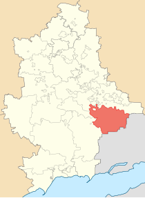 Piiri Donetskin alueen kartalla.