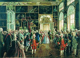 Catherine the Great and her court Appearance of Catherine II by Benois.jpg