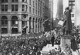 Celebração do armistício em Nova York em 1918