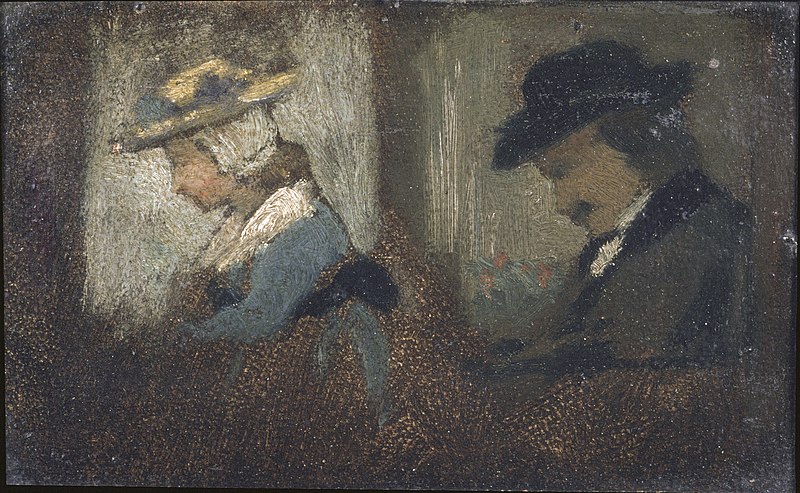 File:Attributed to Jean Frédéric Bazille - Two Figures in a Railroad Car, about 1870, P.969.69.jpg