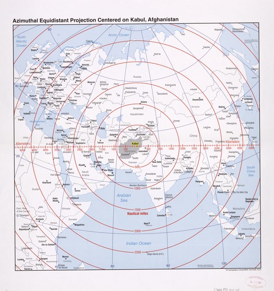 File:Azimuthal equidistant projection centered on Kabul, Afghanistan. LOC 2005631116.tif