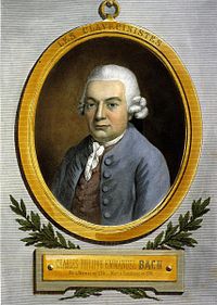 Carl Philipp Emanuel Bach, gesjèlderd door zie wied femilielid Johann Philipp Bach.