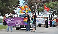Organizers of Barrie Pride's pride parade in 2014 march at the front of the crowd