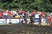 Deutsch: Beachhandball Europameisterschaften 2019 (Beach handball Euro); Tag 4: 5. Juli 2019 – Frauen, Viertelfinale, Spanien-Ungarn 1:2 (14:16, 26:16, 2:5) English: Beach handball Euro; Day 4: 5 July 2019 – Quarter Final Women – Spain-Hungary 1:2 (14:16, 26:16, 2:5)