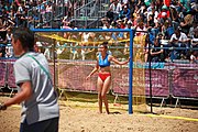 Deutsch: Beachhandball bei den Olympischen Jugendspielen 2018 in Buenos Aires; Tag 7, 13. Oktober 2018; Mädchen, Halbfinale – Niederlande-Kroatien 0:2 English: Beach handball at the 2018 Summer Youth Olympics in Buenos Aires at 13 October 2018 – Girls Semifinal – Netherlands-Croatia 0:2 Español: Handball de playa en los Juegos Olimpicos de la Juventud Buenos Aires 2018 en 13 de octubre de 2018 – Semifinales Femeninas - Países Bajos-Croacia 0:2