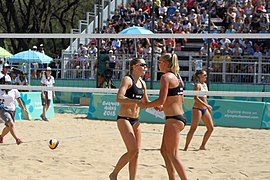 Beach volleyball at the 2018 Summer Youth Olympics – Girls Bronze medal match 0650.jpg