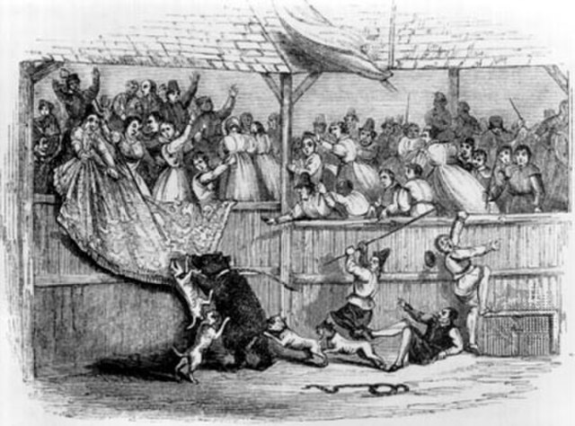 Bear-baiting is a Medieval form of entertainment portrayed in the film.
