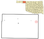 Beaver County Oklahoma incorporated and unincorporated areas Gate highlighted.svg