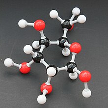 Model of a molecule, with coloured balls representing different atoms Beta-D-Gulopyranose Molekulbaukasten 9288.JPG