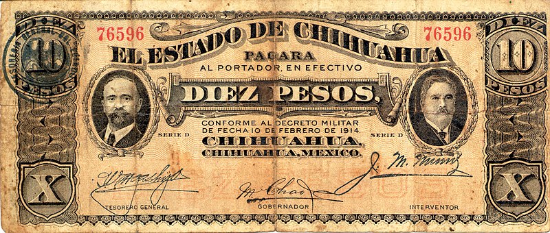 File:Billete de 10 pesos del Estado de Chihuahua de 1914 (anverso).jpg