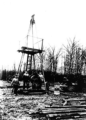 Буровые работы на рудном поле Лютер в 1910 году