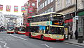 Brighton & Hove 704 Somers Clarke (YP58 UGD), a Scania OmniCity, in North Street, Brighton, East Sussex on route 27.