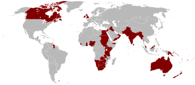 Territories colonized by the cunning British Empire