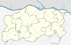 Mapa konturowa obwodu Plewen, blisko centrum na dole znajduje się punkt z opisem „Plewen”