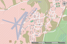 Map detail showing the airfield at CFB Borden.