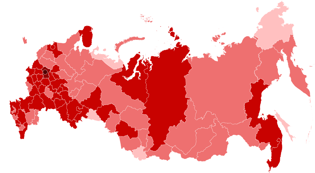 Распаўсюджванне COVID-19 у Расіі