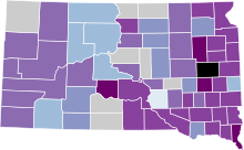 COVID-19 rolling 14day Prevalence in South Dakota by county.svg