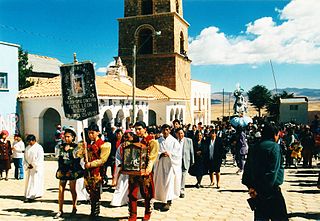 Calamarca Town in La Paz Department, Bolivia