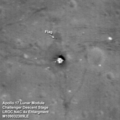 Landing site, as imaged by the Lunar Reconnaissance Orbiter in 2009