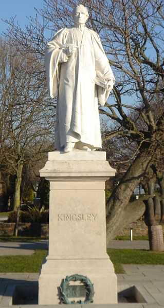 A statue of Charles Kingsley at Bideford, Devon (UK)