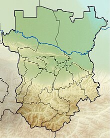 Kaart met de locatie van Terek-Kuma Lowland