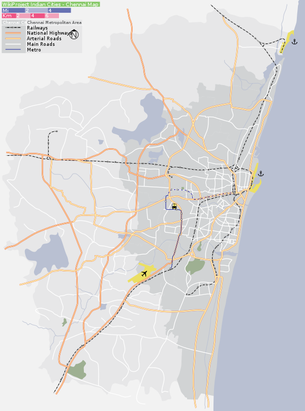Chennai is located in Chennai