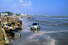 The Marina Beach after the tsunami