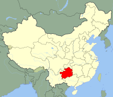 Location of Guizhou province in China China Guizhou.svg