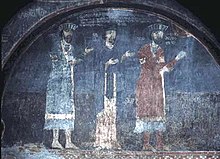 Chtitors Lasurisdze. A fresco from the Sapara belltower.jpg