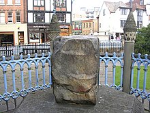 The Coronation Stone in the grounds of the Guildhall