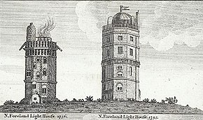 Comparative view: North Foreland Lighthouse in 1736 and in 1793.